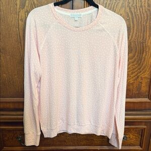 P.J. Salvage NWT Light Pink white polka dots  Long Sleeve Top